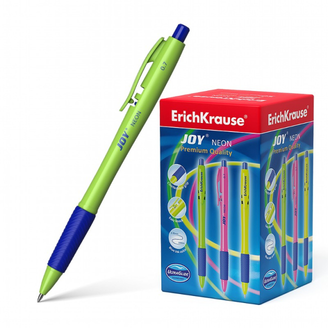 Pix cu bila cu buton Erich Krause JOY NEON, albastru