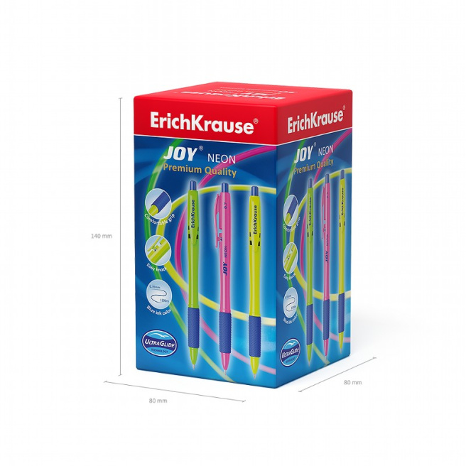 Pix cu bila cu buton Erich Krause JOY NEON, albastru