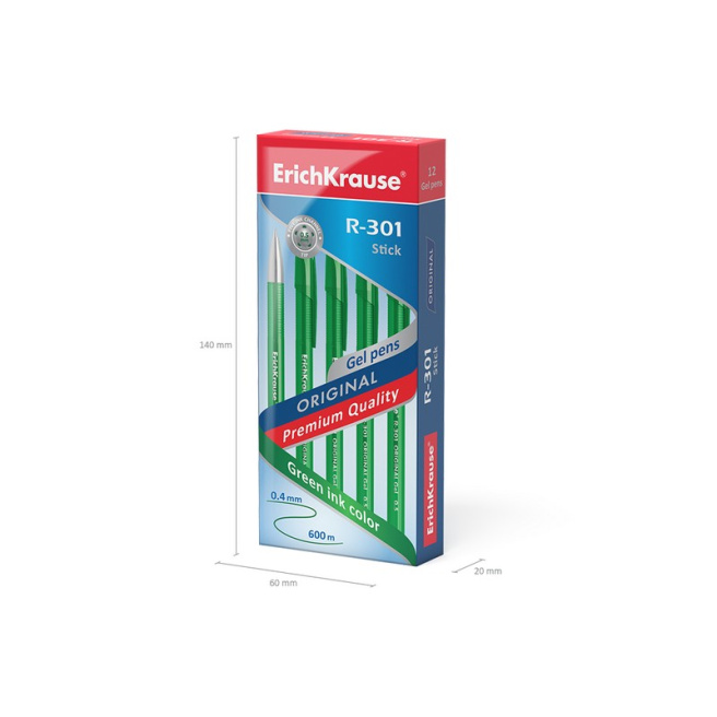 Pix cu gel Erich Krause R-301 verde ORIGINAL 0,5mm