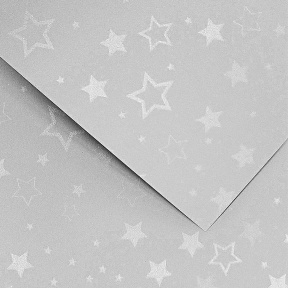 Carton decorativ GPapieru A4 STARS, argintiu,1 foaie