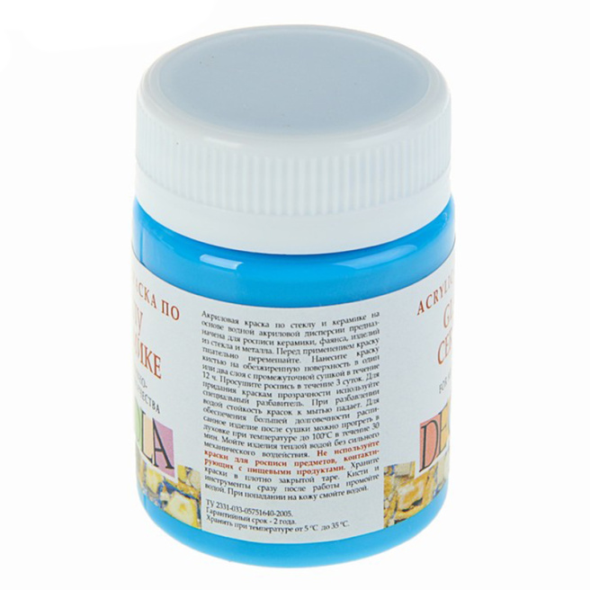 Acril pentru sticlă și ceramică Decola 50 ml, albastru-ceresc