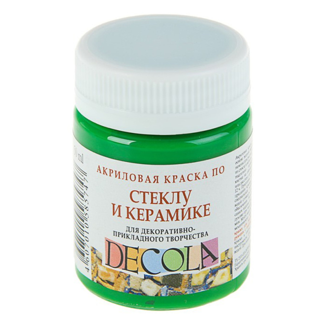 Acril pentru sticlă și ceramică Decola 50 ml, verde deschis